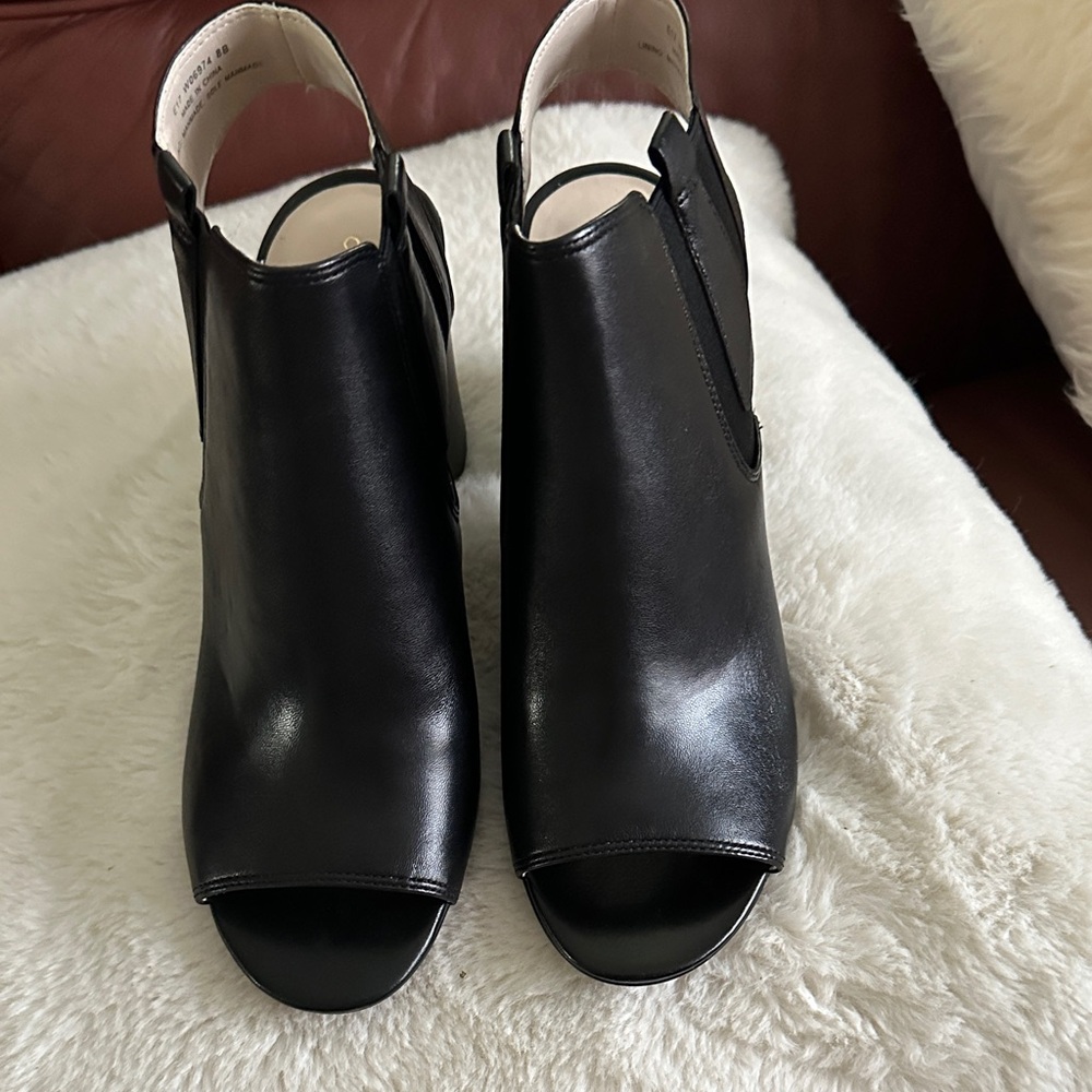 Cole Haan. Basel Shootie II. Black leather heels. Size 8.  NWT. In original box.